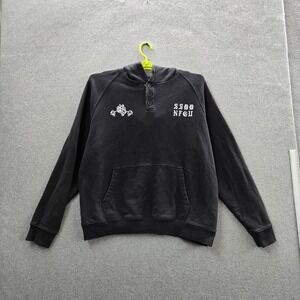Darc Sport Men Hoodie L Black Embroidered Wolf Fleece SSDD NFGU Pullover READ